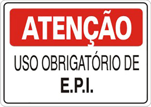 Placa Em Ps Sinal/adv - Atenção Uso Obrigatório De Epis 20x30 12703 S-227/1 