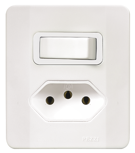 Interruptor Simples +tom.2p 20a 250v C/placa E Caixa Simples 13930 64507