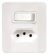 Interruptor Sobrepor Paralelo+tomada 2p+t Branco 20a 250v 13937 64517 