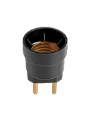 Soquete Bipolar Preto C/ Pino Maciço 250v/150w 14019 MT2075 