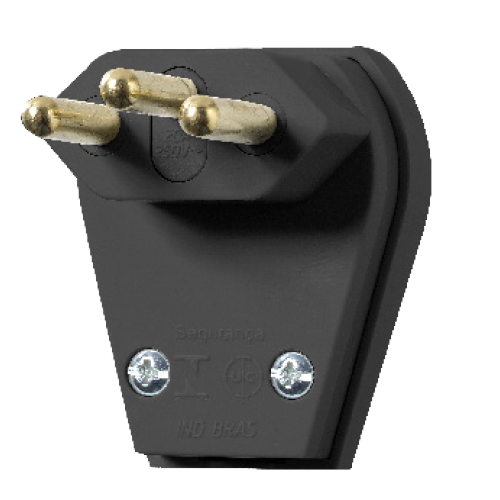 Plug Macho Preto (2p+t) C/ Prensa Cabo 10a 14077 1066-2