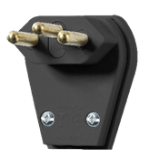 Plugue Macho Preto 2p+t C/ Prensa Cabo 10a 250v 14077 1066-2 