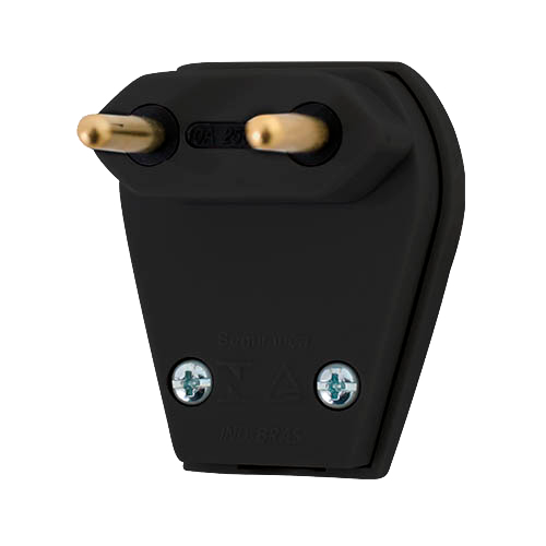 Plug Macho 2p 4mm 10a Preto Prensa Cabo 14078 1076-2