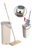 Esfregão Mop Plano Balde Plástico, Cabo Metal C/ 2 Refis 14120 S9 