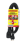 Cordão Prolongador Cabo Pp 20a/250k 2p+t 5mts Preto 14216 414 
