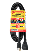 Cordão Prolongador Cabo Pp 20a/250k 2p+t 10mts Preto 14217 415 