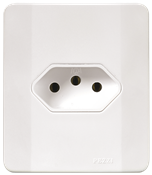 Tomada Sobrepor 2p+t C/ Caixa Branco 10a 250v 14555 60536 