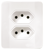 Tomada Sobrepor Dupla 2p+t C/ Caixa Branco 10a 250v 14556 60514 