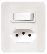 Interruptor Sobrepor Paralelo+tomada 2p+t Branco 10a 250v 14558 64516 