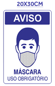 Placa Em Ps Sinal/adv - Aviso Uso Obrigatório 20x30 14598 1650 