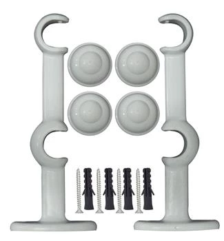 Conjunto Suporte Duplo Par + Ponteiras Injetado Branco 14781 4PK-010 