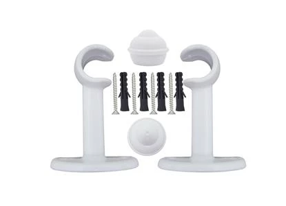 Conjunto Suporte Simples Par + Ponteiras Injetado Branco 14783 PK-010 