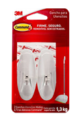 Gancho Com Adesivo Plástico Command 2 Peças Medio 1,3kg 14607 HB004131601 