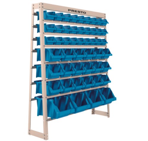 Prateleira Com 49 Gaveteiros Misto Azul 1,00x1,2x24 14915 93016