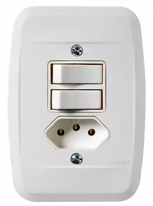 Interruptor Embutir 2 Teclas Simples C/tomada 2p+t 20a 250v 15334 45107 