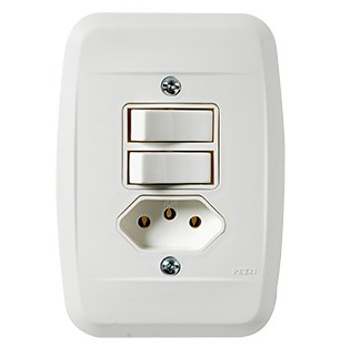 Interruptor Embutir 2 Teclas 1 S+1 P C/tomada 2p+t 20a 250v 15335 45117