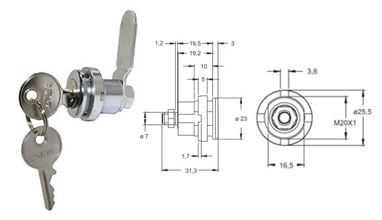 Fechadura Móveis Aço Universal Dupla Cromada Stam 310 15657 13384