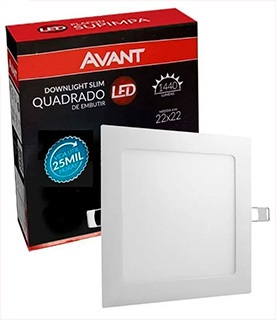 Painel Led Embutir Quadrado Luz Amarela 22x22 3000k 18w Bivolt 16021 858100576 