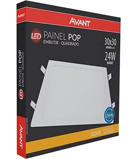 Painel Led Embutir Quadrado Amarela 30x30 3000k 24w Bivolt 16022 858130572 