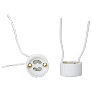 Base Gu10 Porcelana Branco C/ Rabicho P/ Lâmpâda Dicróica 2a 16094 MT1103