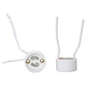 Base Gu10 Porcelana Branco C/ Rabicho P/ Lâmpâda Dicróica 2a 16094 MT1103 